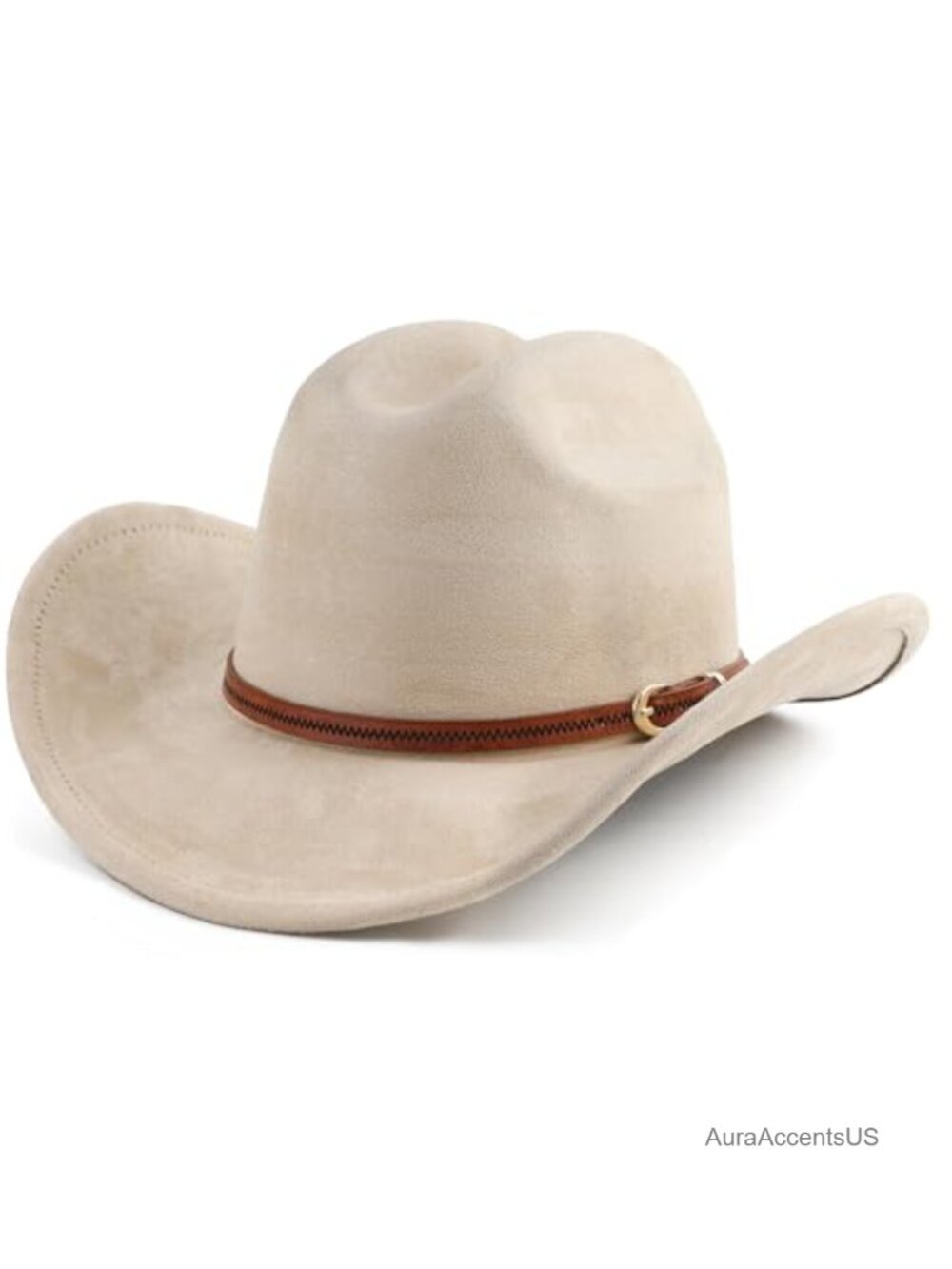 Western Cowboy Hat Wide Brim Adjustable Artificial Suede